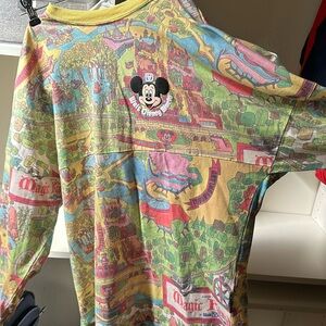 Walt Disney World Retro Map Long Sleeve Spirit Jersey Size S